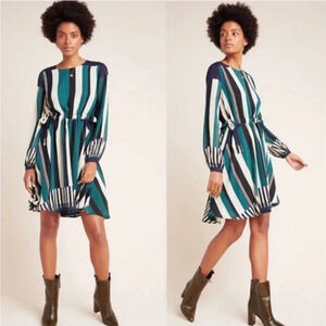 Sunday in Brooklyn | Leger striped green dress Women’s size S flowy semi-sheer